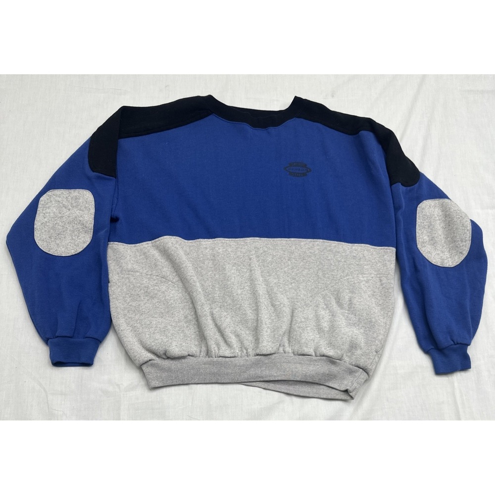 Vintage Sport Style Dunlop Sweatshirt Size XL 90s Color Blue/Gray With Pockets